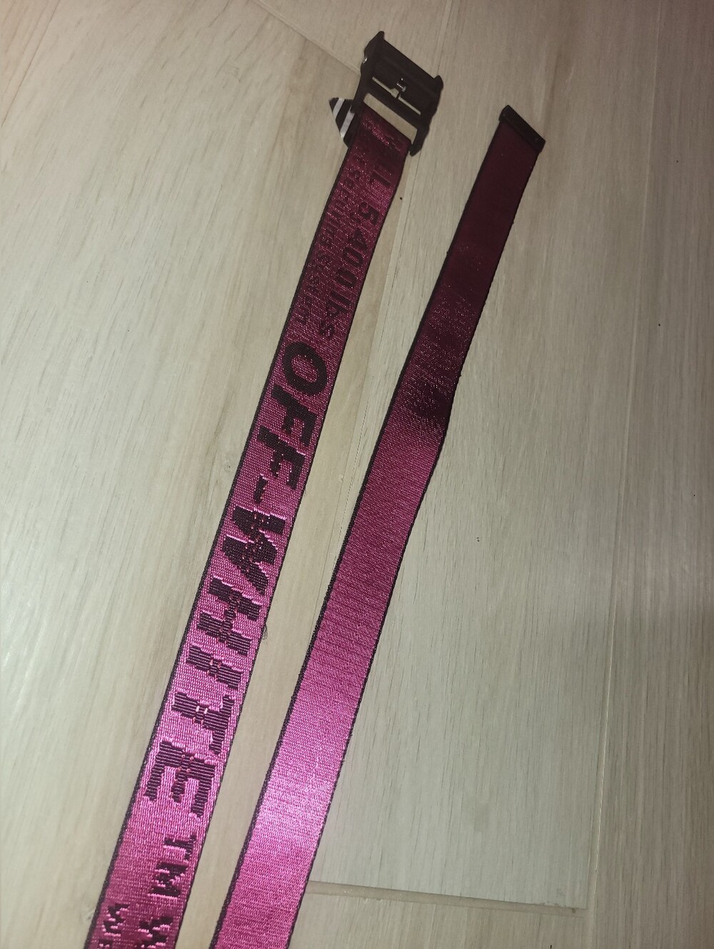 🍓Off-White Industrial Style Pink Webbing Belt 200 Cm